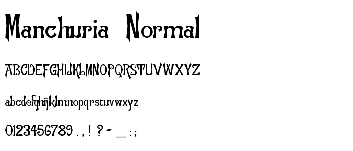 Manchuria  Normal font